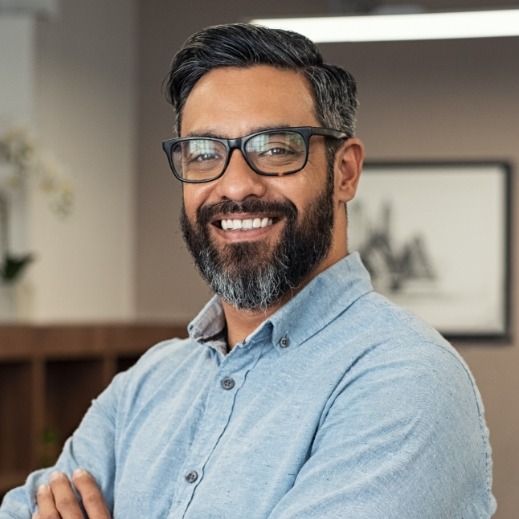 Man sharing healthy smile after periodontal therapy